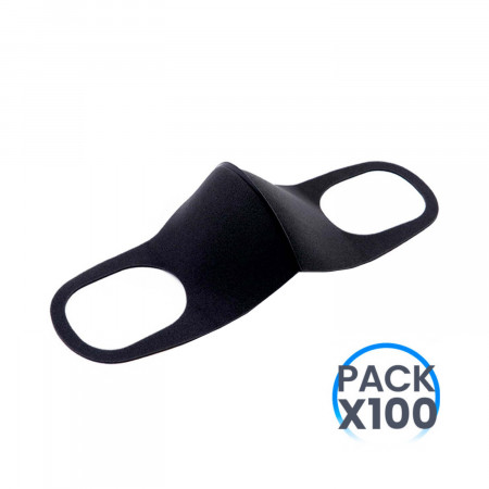 Pack 100 Mascarillas Reutilizables Color Negro O91 Salud 1