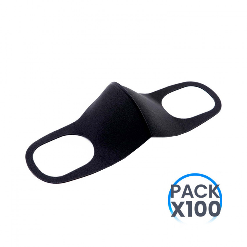 Pack 100 Mascarillas Reutilizables Color Negro O91 Salud 1 Pack 100 Mascarillas Reutilizables Color Negro O91 Salud 1