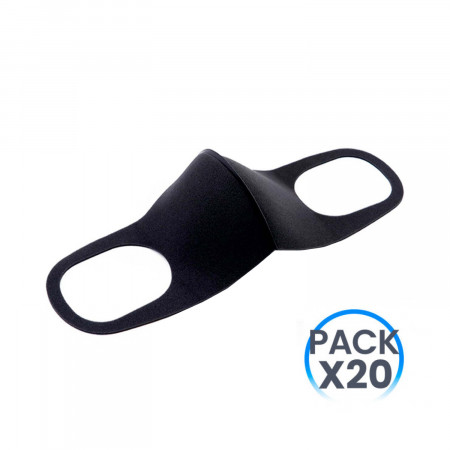 Pack 20 Mascarillas Reutilizables Color Negro O91 Salud 1