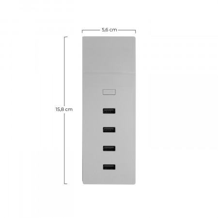 Base de Carga Ultra Rápida 4 USB 1m Blanco Nine&One Bases Múltiples 2 Base de Carga Ultra Rápida 4 USB 1m Blanco Nine&One Bases Múltiples 2