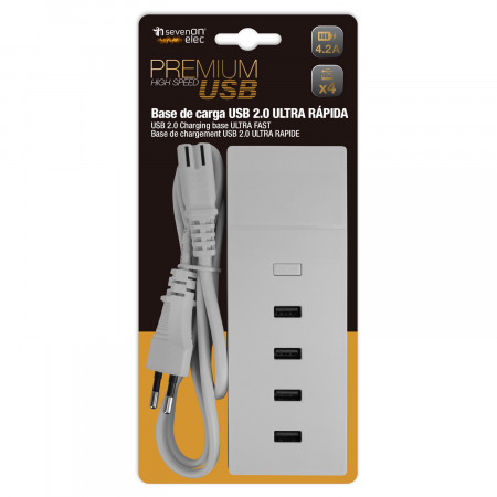 Base de Carga Ultra Rápida 4 USB 1m Blanco Nine&One Bases Múltiples 3 Base de Carga Ultra Rápida 4 USB 1m Blanco Nine&One Bases Múltiples 3