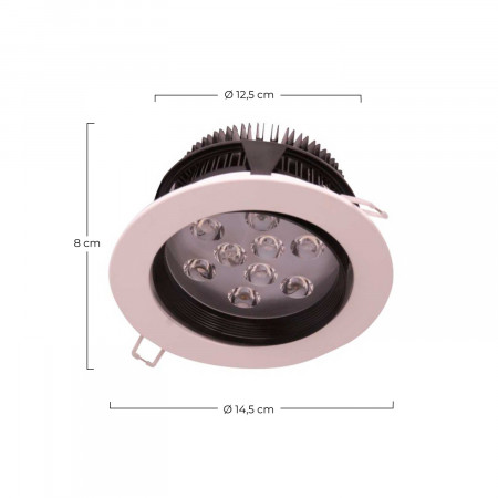 Foco LED Empotrable Orientable Redondo 9W 700lm Ø13cm Eilen Downlight Empotrable 4 Foco LED Empotrable Orientable Redondo 9W 700lm Ø13cm Eilen Downlight Empotrable 4