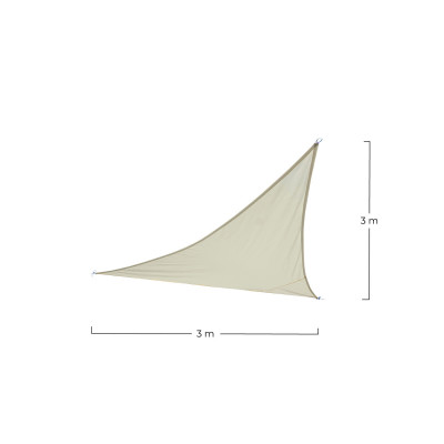 Toldo de sombra de vela 3 ancoradouros Bege 3x3m 7house Vela de sombra Toldos e guarda-sóis 2