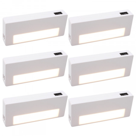 6 pacotes de luzes LED para armários com sensor de proximidade 0,6W 30ml 4000K 25000H Luz nocturna Nine&One 1