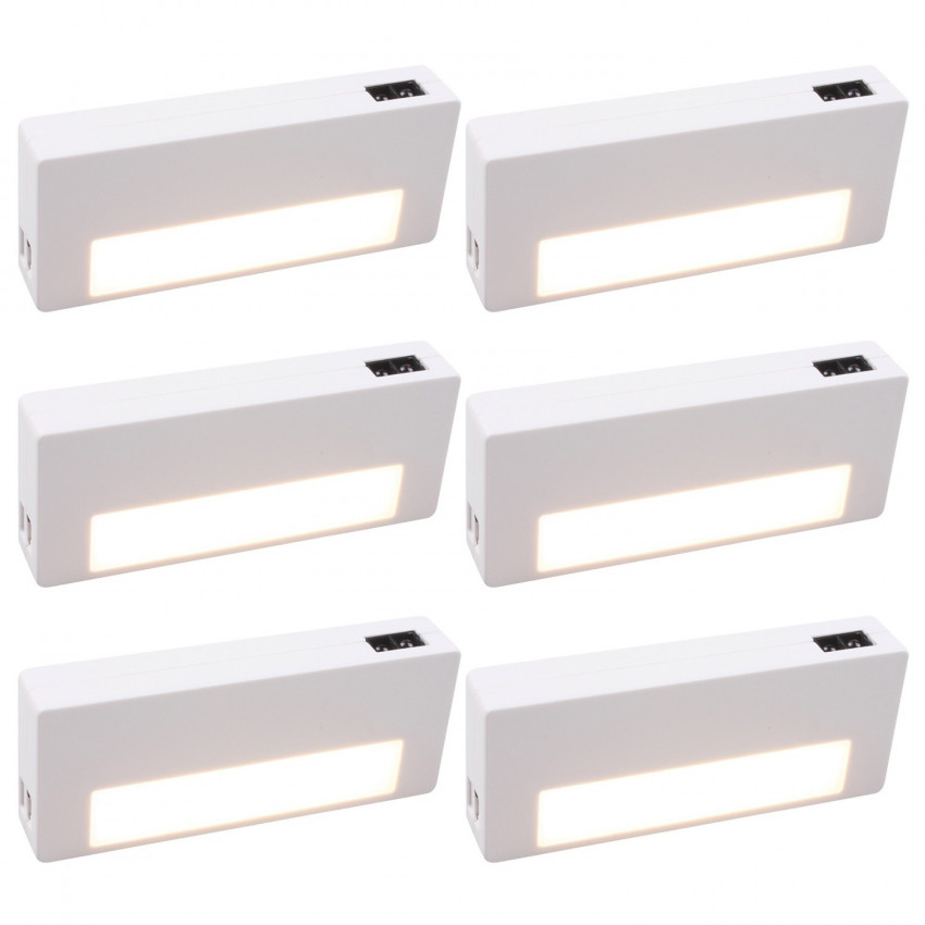 6 pacotes de luzes LED para armários com sensor de proximidade 0,6W 30ml 4000K 25000H Luz nocturna Nine&One 1