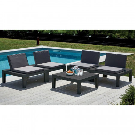Conjunto de Jardín Mesa y 4 Banquetas con Cojines Api Progarden Conjuntos de Sofás y Mesas Bajas 4 Conjunto de Jardín Mesa y 4 Banquetas con Cojines Api Progarden Conjuntos de Sofás y Mesas Bajas 4