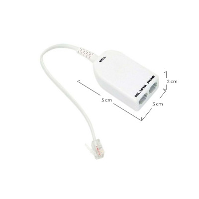 Adaptador Teléfono Cable 2 Entradas 7hSevenOn Elec TV y Telefonía 2
