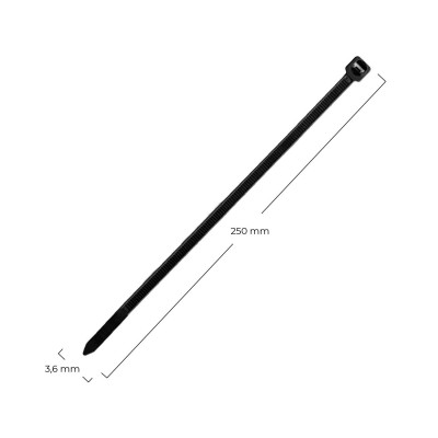 Pack 100 Bridas de Nylon 250x3.6mm 7hSevenOn Herramientas 4
