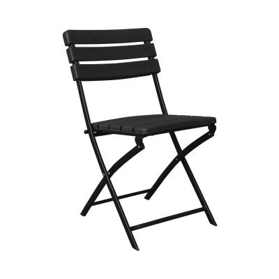 Silla Plegable Efecto Madera Negro 55x46x81cm 7house Sillas Plegables 1