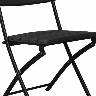Pack 2 Sillas Plegables Efecto Madera Negro 55x46x81cm 7house Sillas Plegables 4