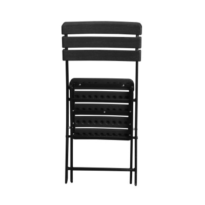 Pack 4 Sillas Plegables Efecto Madera Negro 55x46x81cm 7house Sillas Plegables 2