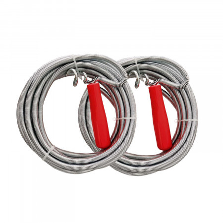 Pack 2 Desatascadores de Tuberias en Garfio 5m Gris/Rojo 7house Herramientas 1