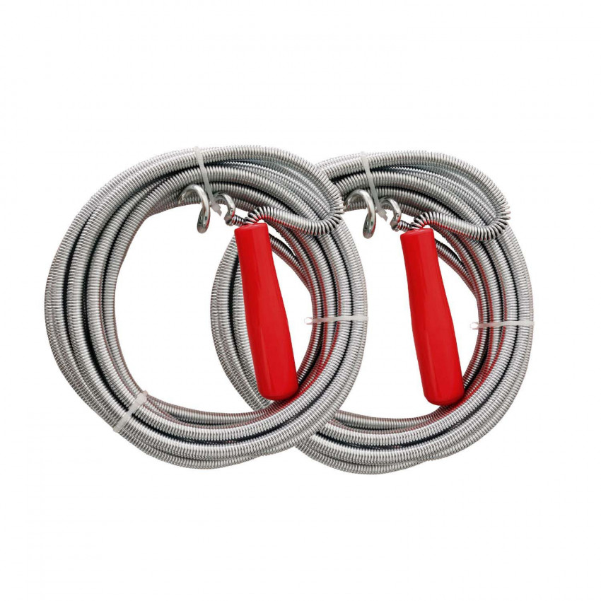 Conjunto de 2 desentupidores de canos em gancho 5m cinzento/vermelho 7house Ferramentas 1