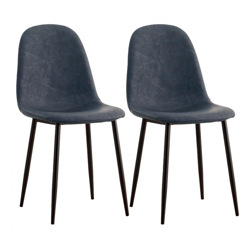 Pack 2 Sillas de Comedor de Piel Mera 56x44x87.5cm Thinia Home Sillas de Comedor de Diseño 1 Pack 2 Sillas de Comedor de Piel Mera 56x44x87.5cm Thinia Home Sillas de Comedor de Diseño 1