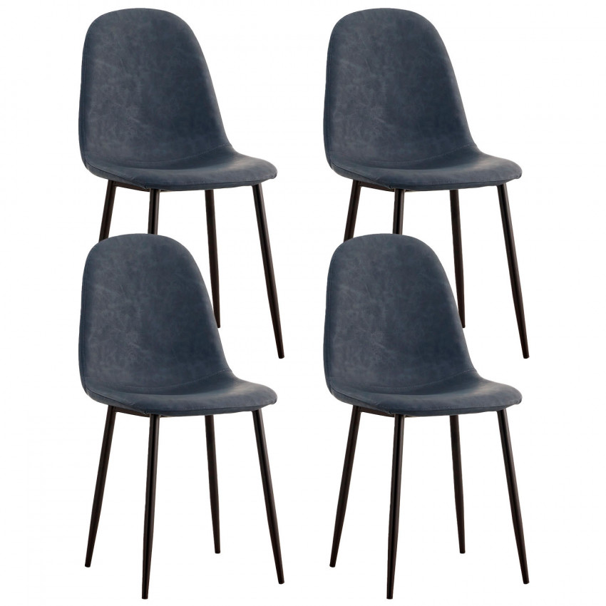 Pack 4 Sillas de Comedor de Piel Mera 56x44x87.5cm Thinia Home Sillas de Comedor de Diseño 1 Pack 4 Sillas de Comedor de Piel Mera 56x44x87.5cm Thinia Home Sillas de Comedor de Diseño 1