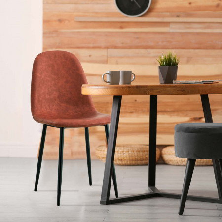 Silla de Comedor de Piel Mera 56x44x87.5cm Thinia Home Sillas de Comedor de Diseño 14 Silla de Comedor de Piel Mera 56x44x87.5cm Thinia Home Sillas de Comedor de Diseño 14