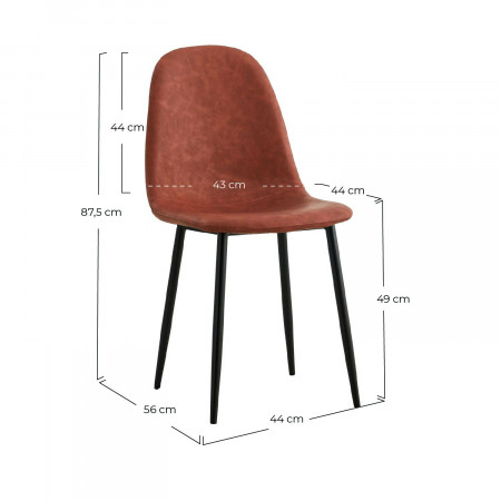Pack 2 Sillas de Comedor de Piel Mera 56x44x87.5cm Thinia Home Sillas de Comedor de Diseño 13 Pack 2 Sillas de Comedor de Piel Mera 56x44x87.5cm Thinia Home Sillas de Comedor de Diseño 13