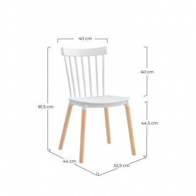Silla de Comedor Valencia Blanco 44x52.5x81.5cm Thinia Home Sillas Comedor Nórdicas 6