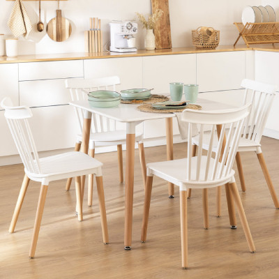 Silla de Comedor Valencia Blanco 44x52.5x81.5cm Thinia Home Sillas Comedor Nórdicas 7