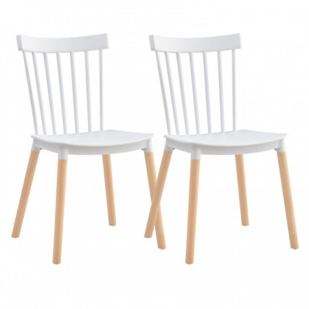 Pack 2 Sillas de Comedor Valencia Blanco 44x52.5x81.5cm Thinia Home Mobiliario 1
