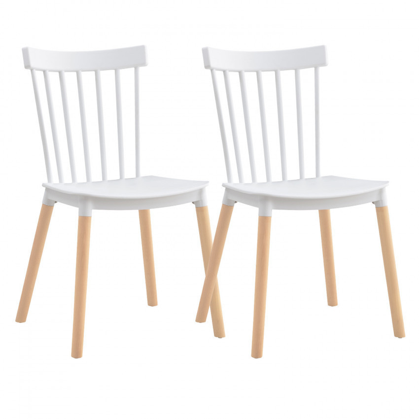 Pack 2 Sillas de Comedor Valencia Blanco 44x52.5x81.5cm Thinia Home Mobiliario 1 Pack 2 Sillas de Comedor Valencia Blanco 44x52.5x81.5cm Thinia Home Mobiliario 1