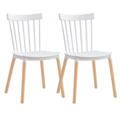 Pack 2 Sillas de Comedor Valencia Blanco 44x52.5x81.5cm Thinia Home Mobiliario 1