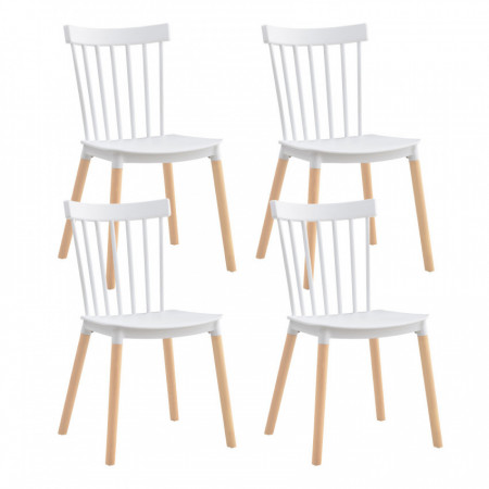 Pack 4 Sillas de Comedor Valencia Blanco 44x52.5x81.5cm Thinia Home Sillas Comedor Nórdicas 1