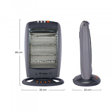 Estufa Halógena Oscilante 1200W Raydan Home Estufas de Resistencia 5 Estufa Halógena Oscilante 1200W Raydan Home Estufas de Resistencia 5