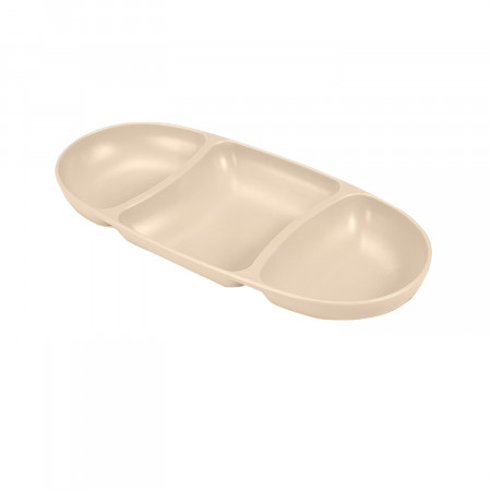 Plato Mediano Ovalado para Aperitivos con 3 Huecos Colores Surtidos 28.2x12.5x3cm 7house Accesorios de Cocina 1