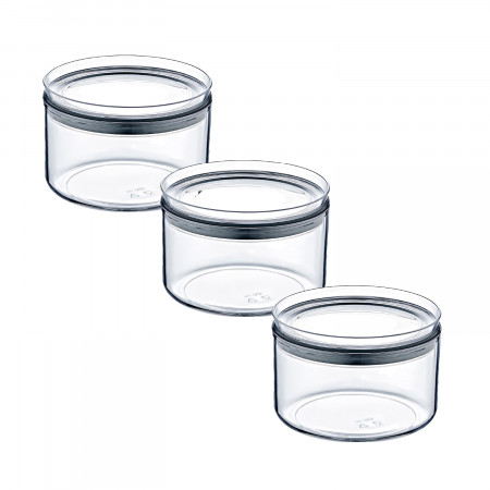 Pack 3 Recipientes Herméticos para Alimentos Pequeño Redondo Ø10.5x7.5cm 7house Accesorios de Cocina 1