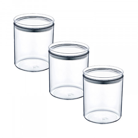 Pack 3 Recipientes Herméticos para Alimentos Medianos Redondos Ø10.5x13cm 7house Accesorios de Cocina 1