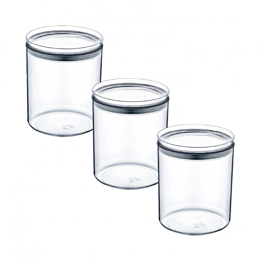 Pack 3 Recipientes Herméticos para Alimentos Medianos Redondos Ø10.5x13cm 7house Accesorios de Cocina 1 Pack 3 Recipientes Herméticos para Alimentos Medianos Redondos Ø10.5x13cm 7house Accesorios de Cocina 1