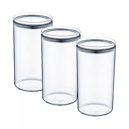 Pack 3 Recipientes Herméticos para Alimentos Grandes Redondos Ø10.5x19cm 7house Accesorios de Cocina 1