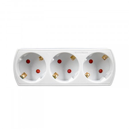 Adaptador/Conector 3 Tomas Schuko Frontal Blanco 7hSevenOn Bases Múltiples 2 Adaptador/Conector 3 Tomas Schuko Frontal Blanco 7hSevenOn Bases Múltiples 2