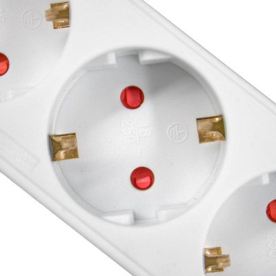 Adaptador/Conector 3 Tomas Schuko Frontal Blanco 7hSevenOn Bases Múltiples 4