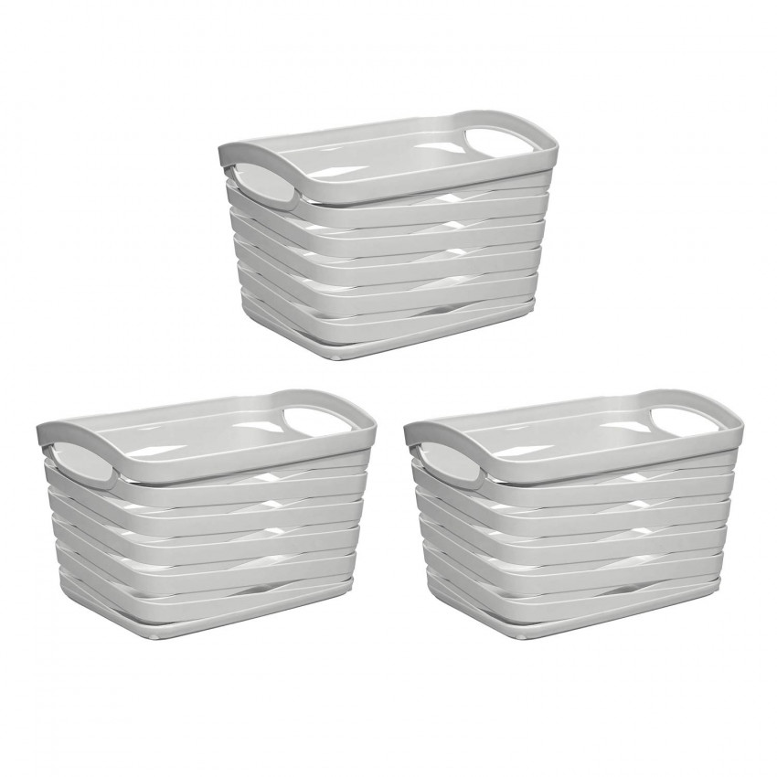 Kit 3 Cestas Medianas Rectangulares 1,5 Litros 7house Ordenación Baño 1 Kit 3 Cestas Medianas Rectangulares 1,5 Litros 7house Ordenación Baño 1