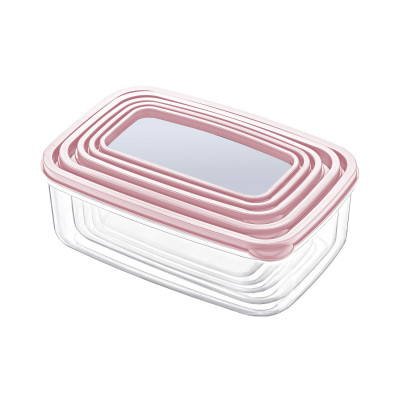 Set 5 Recipientes Herméticos para Alimentos, de forma Rectangular 7house Accesorios de Cocina 3